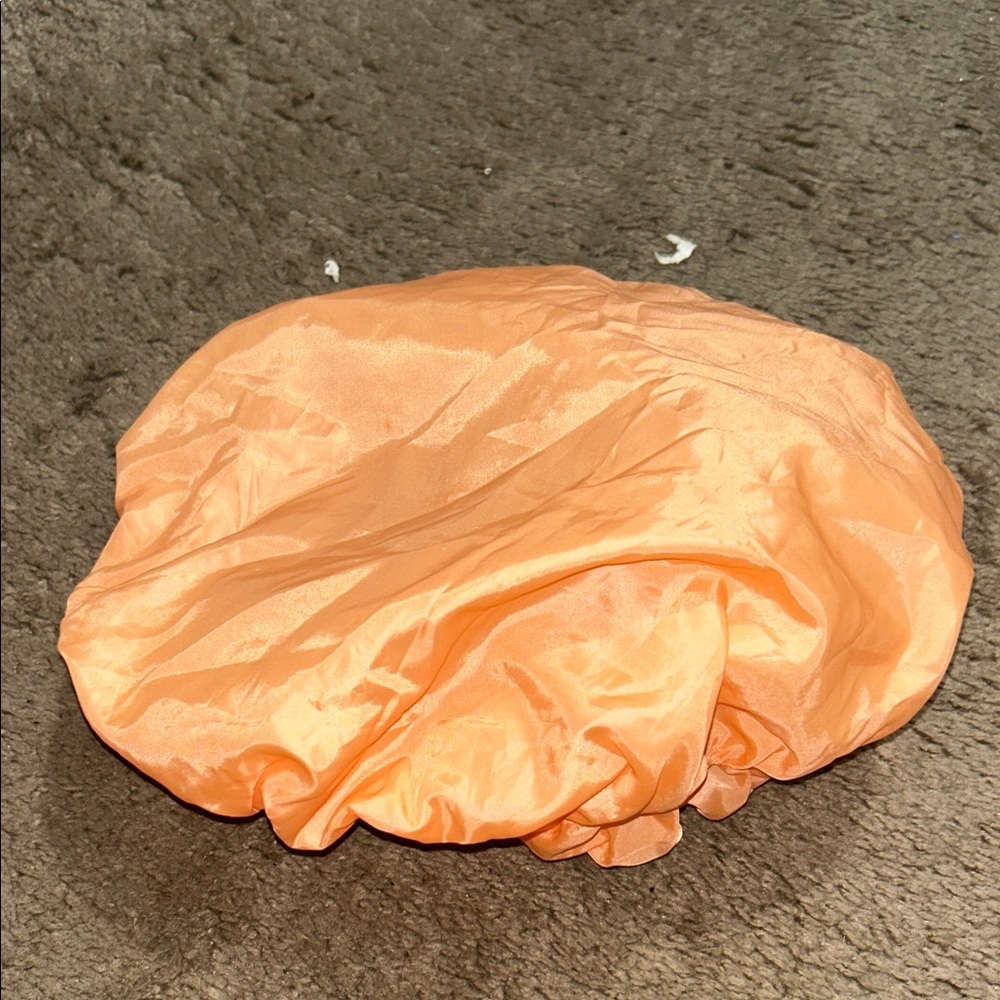 Orange Satin Shower Cap